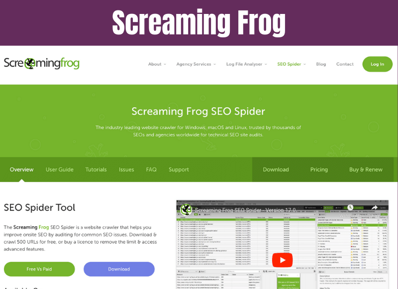 On Page SEO Aracı Screaming Frog