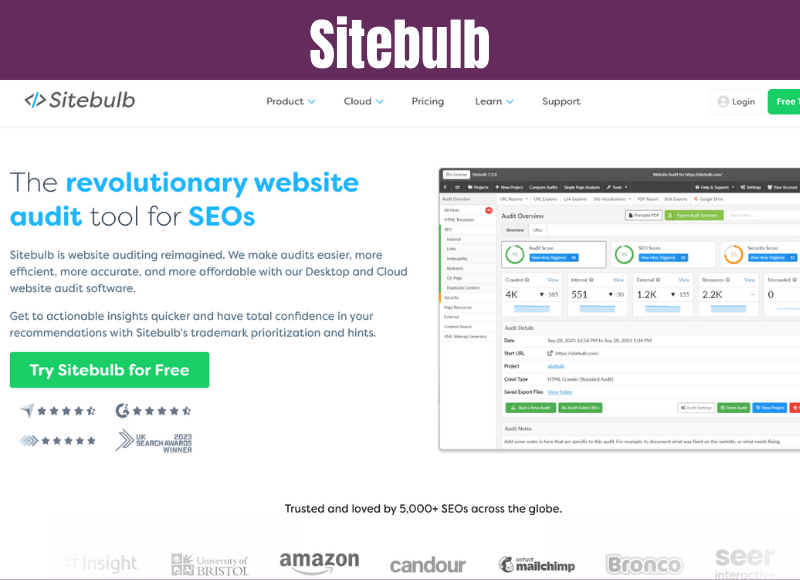 On Page SEO Aracı sitebulb