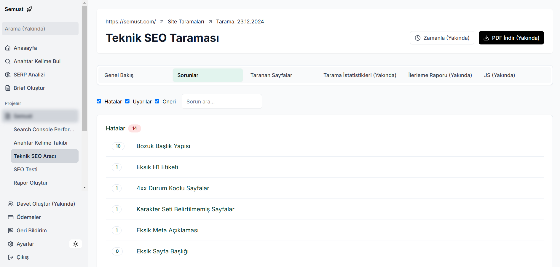 On Page SEO Aracı Semust
