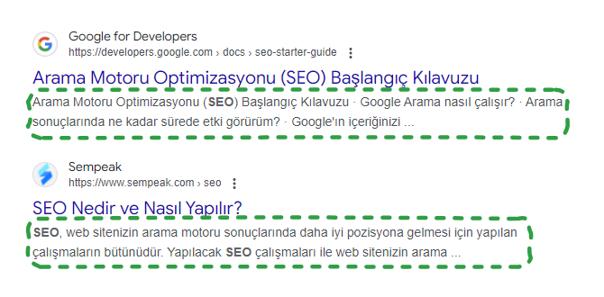 SERP Özellikleri: Meta Açıklama